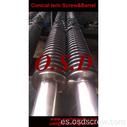 Extrusión cónica de carburo de tungsteno de doble tornillo de barril